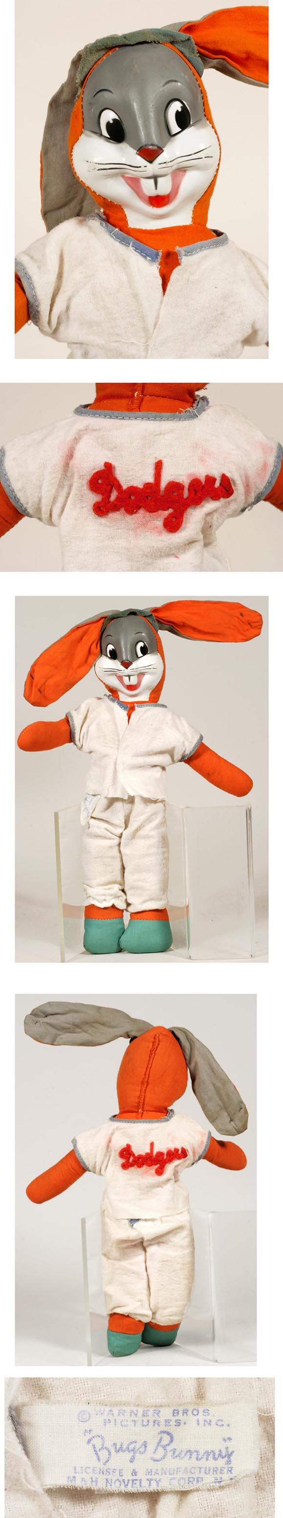 c.1945 Brooklyn Dodgers Bugs Bunny Plush Toy
